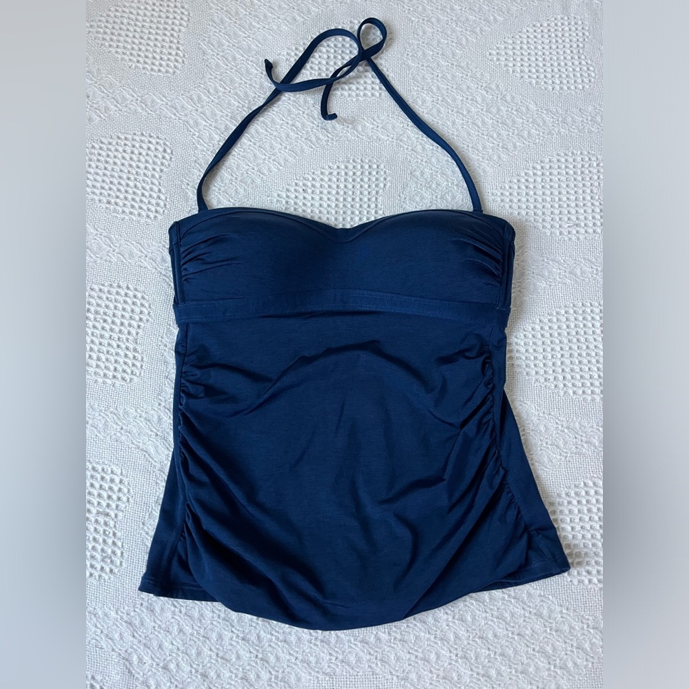 Athleta Swim Top S, Navy Blue, New Condition, Retro Glam